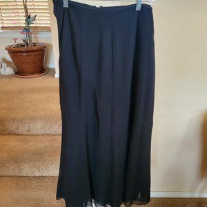 Chico's Maxi Silk Black Layered Skirt - Size 1 (Medium)